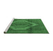 Sideview of Machine Washable Medallion Emerald Green Traditional Area Rugs, wshtr1954emgrn