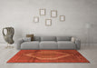 Machine Washable Medallion Orange Traditional Area Rugs in a Living Room, wshtr1954org