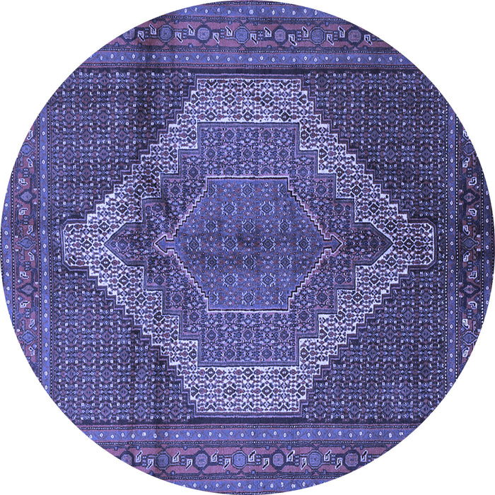 Round Medallion Blue Traditional Rug, tr1954blu