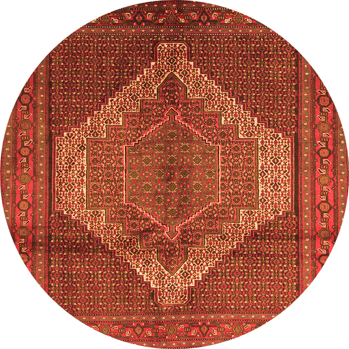 Square Medallion Orange Traditional Rug, tr1954org