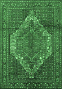 Medallion Emerald Green Traditional Rug, tr1954emgrn