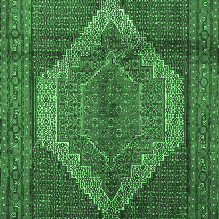 Medallion Emerald Green Traditional Rug, tr1954emgrn