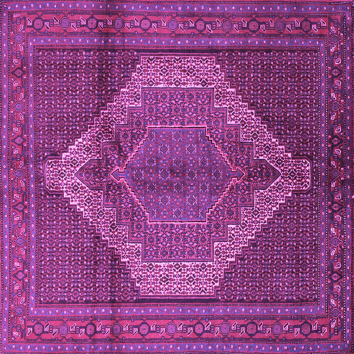 Square Medallion Purple Traditional Rug, tr1954pur