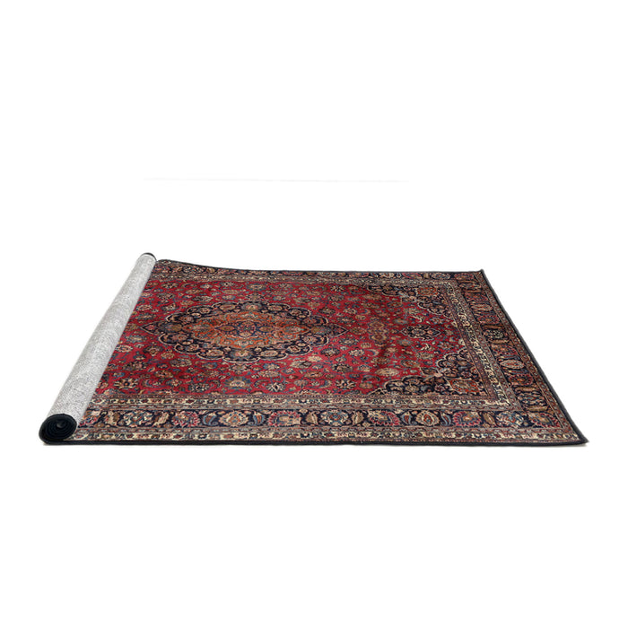 Sideview of Machine Washable Traditional Dark Almond Brown Rug, wshtr1955