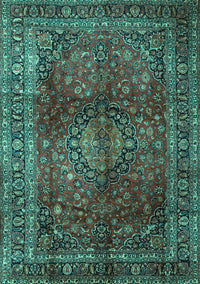 Medallion Turquoise Traditional Rug, tr1955turq