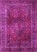 Machine Washable Medallion Pink Traditional Rug, wshtr1955pnk