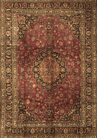 Medallion Brown Traditional Rug, tr1955brn