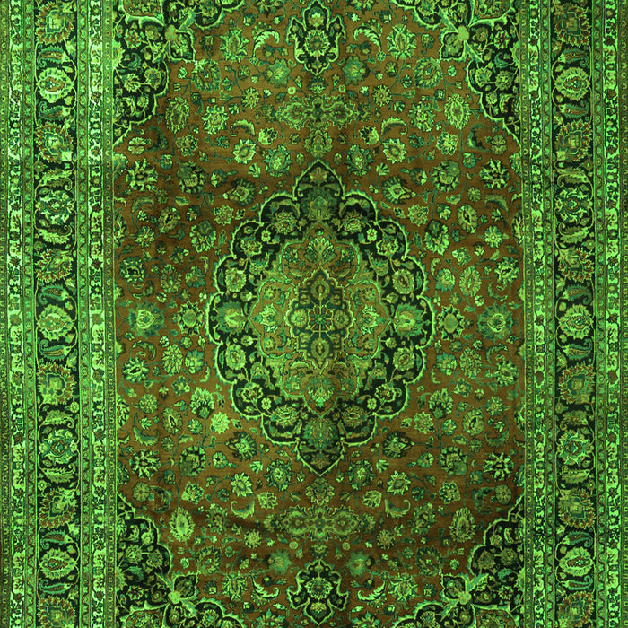 Serging Thickness of Machine Washable Medallion Green Traditional Area Rugs, wshtr1955grn