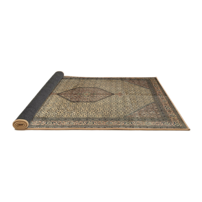 Sideview of Traditional Dark Brown Medallion Rug, tr1956