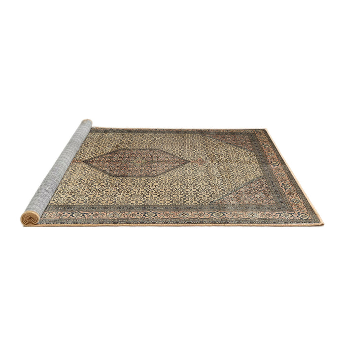 Sideview of Machine Washable Traditional Dark Brown Rug, wshtr1956