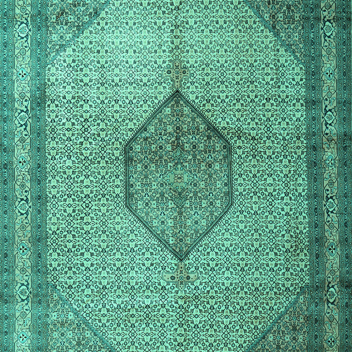 Machine Washable Medallion Turquoise Traditional Area Rugs, wshtr1956turq