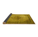 Sideview of Medallion Yellow Traditional Rug, tr1956yw