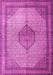 Machine Washable Medallion Pink Traditional Rug, wshtr1956pnk