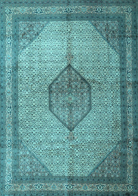 Medallion Light Blue Traditional Rug, tr1956lblu