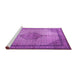 Sideview of Machine Washable Medallion Purple Traditional Area Rugs, wshtr1956pur