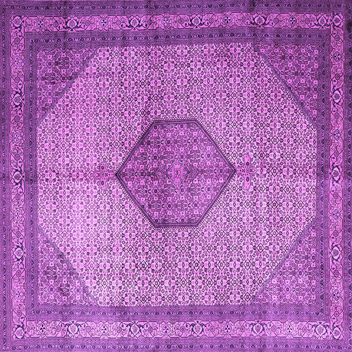 Square Machine Washable Medallion Purple Traditional Area Rugs, wshtr1956pur