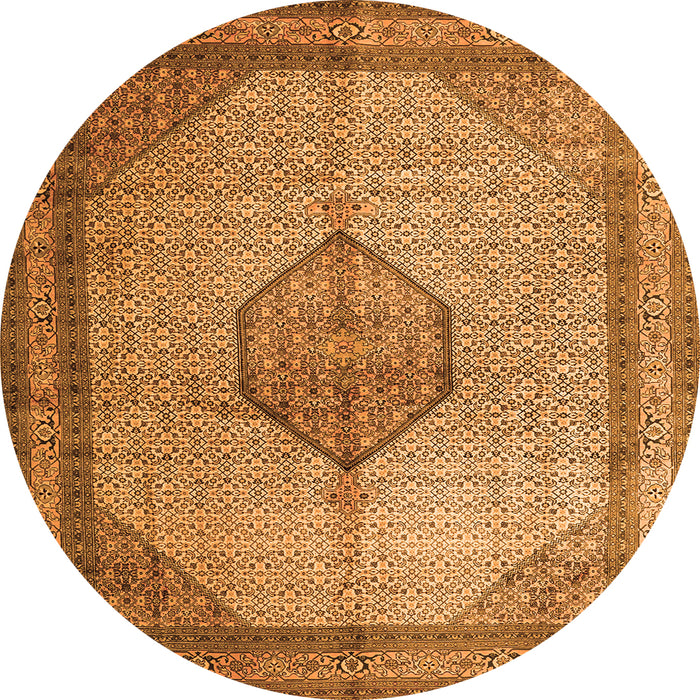 Square Medallion Orange Traditional Rug, tr1956org