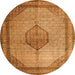 Square Medallion Orange Traditional Rug, tr1956org