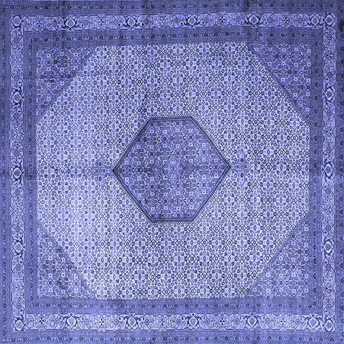Square Medallion Blue Traditional Rug, tr1956blu