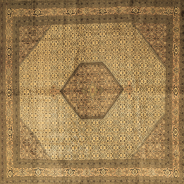 Square Machine Washable Medallion Brown Traditional Rug, wshtr1956brn