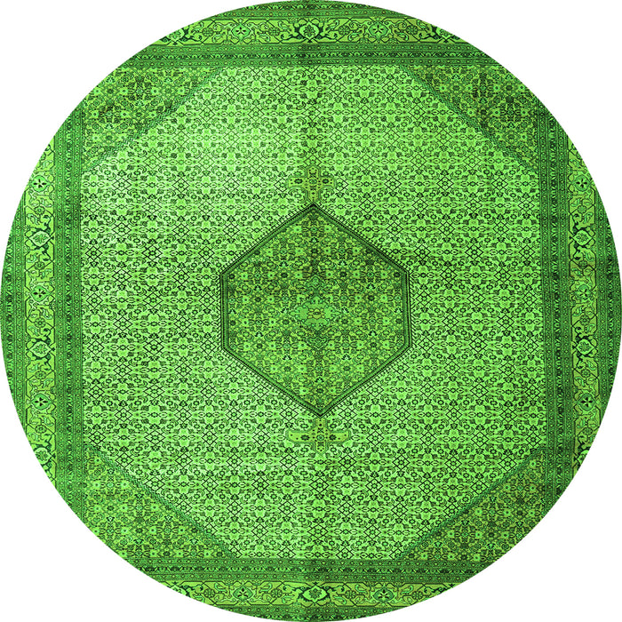 Square Medallion Green Traditional Rug, tr1956grn