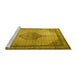 Sideview of Machine Washable Medallion Yellow Traditional Rug, wshtr1956yw