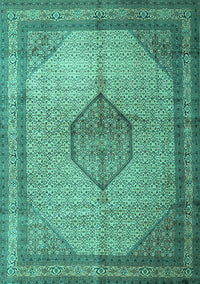 Medallion Turquoise Traditional Rug, tr1956turq