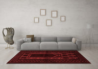 Machine Washable Persian Red Traditional Rug, wshtr1957red