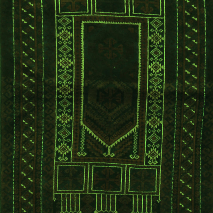 Serging Thickness of Machine Washable Persian Green Traditional Area Rugs, wshtr1957grn