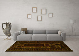 Machine Washable Persian Yellow Traditional Rug in a Living Room, wshtr1957yw