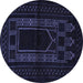 Round Persian Blue Traditional Rug, tr1957blu