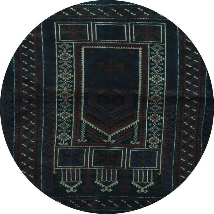 Round Persian Light Blue Traditional Rug, tr1957lblu