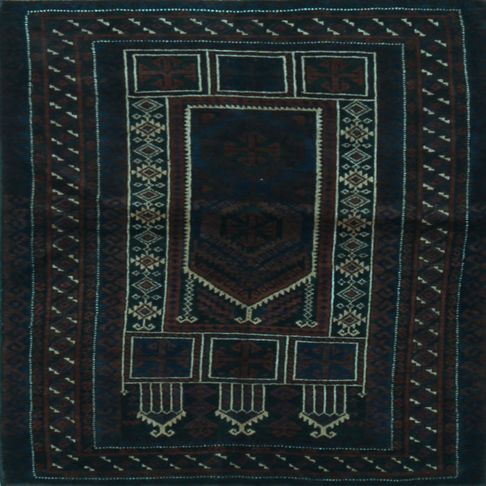 Square Persian Light Blue Traditional Rug, tr1957lblu