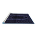 Sideview of Machine Washable Persian Blue Traditional Rug, wshtr1957blu