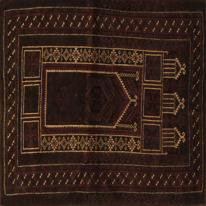 Square Persian Brown Traditional Rug, tr1957brn