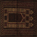 Square Persian Brown Traditional Rug, tr1957brn
