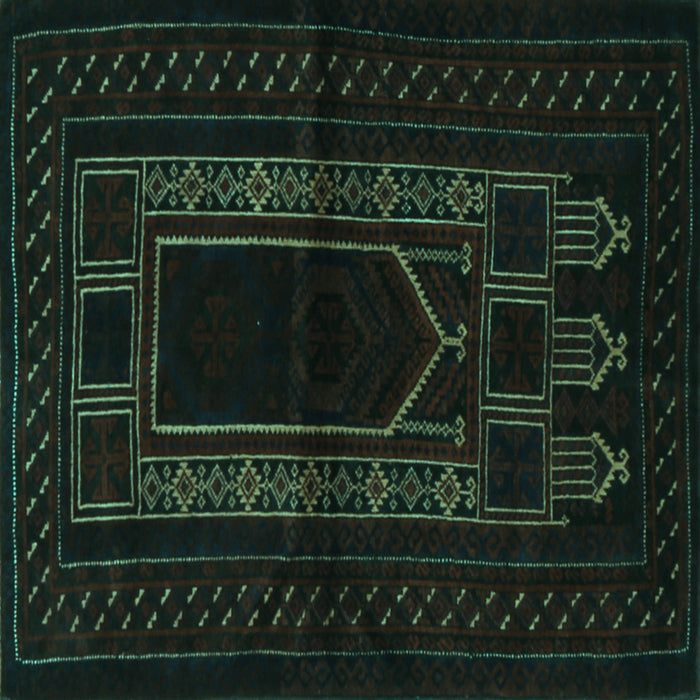 Square Machine Washable Persian Turquoise Traditional Area Rugs, wshtr1957turq