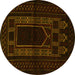 Round Persian Yellow Traditional Rug, tr1957yw