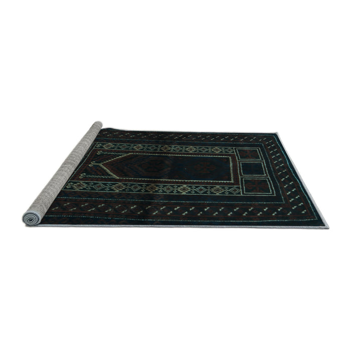 Sideview of Machine Washable Persian Light Blue Traditional Rug, wshtr1957lblu