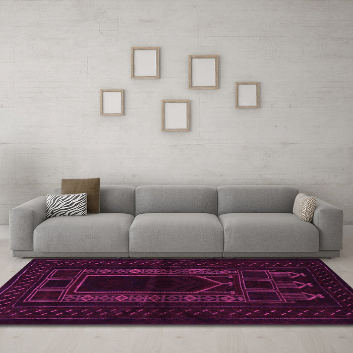 Machine Washable Persian Pink Traditional Rug in a Living Room, wshtr1957pnk