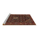 Sideview of Machine Washable Traditional Saffron Red Rug, wshtr1958