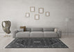 Machine Washable Persian Gray Traditional Rug in a Living Room,, wshtr1958gry