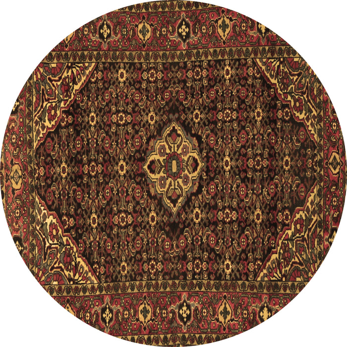 Round Persian Brown Traditional Rug, tr1958brn