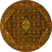 Round Machine Washable Persian Yellow Traditional Rug, wshtr1958yw