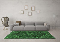 Machine Washable Persian Emerald Green Traditional Rug, wshtr1958emgrn