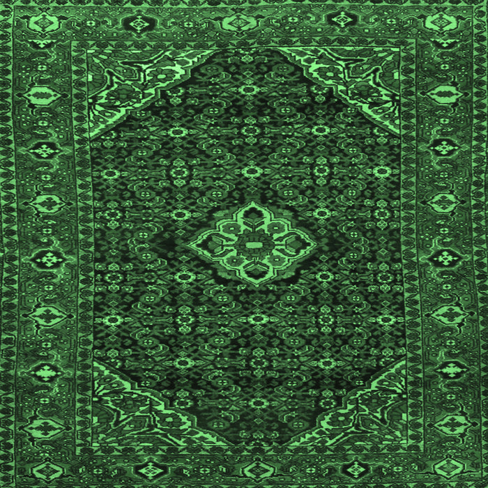 Square Persian Emerald Green Traditional Rug, tr1958emgrn