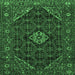 Square Machine Washable Persian Emerald Green Traditional Area Rugs, wshtr1958emgrn