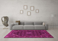 Machine Washable Persian Pink Traditional Rug, wshtr1958pnk