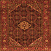 Round Machine Washable Persian Orange Traditional Area Rugs, wshtr1958org