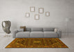 Machine Washable Persian Yellow Traditional Rug in a Living Room, wshtr1958yw